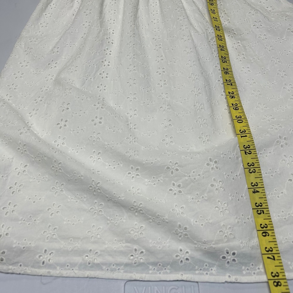 Old Navy Women Y2k Babydoll Eyelet Dress L Ruffle Smocked White Coquette NWT - Picture 7 of 8